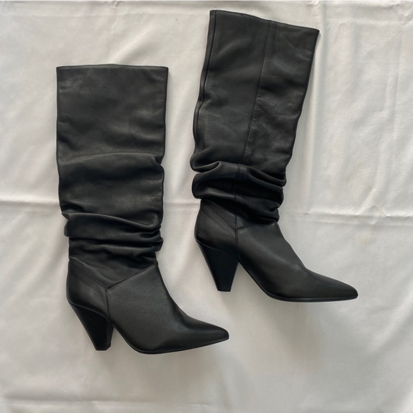 Saks Fifth Avenue Slouchy Leather Boots - Picture 2 of 8